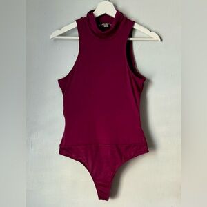 Thompson Sleeveless Mock Neck Bodysuit in Wine